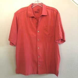Tommy Bahama 100% Silk Coastal Hawaiian Button Down Short Sleeve Shirt Size S/P